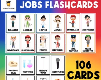 COMMUNITY HELPERS FLASHCARDS | Jobs Occupations Flashcards | Kindergarten Worksheet | Reading | Matching | Printable | Busy Book