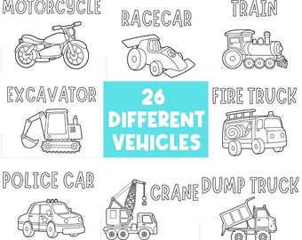 Cars Coloring Page | Coloring Activities | Cars | Transportation | Vehicles | Community Helpers | Coloring Book | Printable | Homeschool