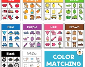 COLOR SORTING MATS | Matching Activities | File Folder Games | Learn Colours  | Preschool Clip Cards | Toddler | Homeschool | Kindergarten