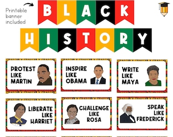 Black History Posters | Bulletin Board Display | Black History Decor | African American History | Printable Banner | Black Lives Matter |