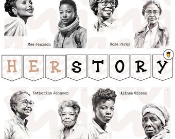 Women's History Month Poster | Bulletin Board Display | Women's History Decor | American History  Printable Banner | Famous Women | Herstory