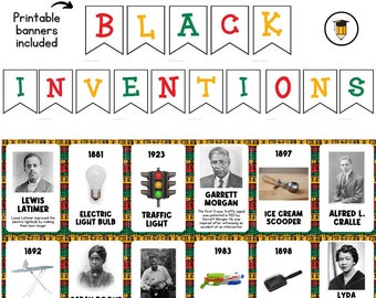 Black Inventions Posters | Bulletin Board Display | Black History Decor | African American History | Printable Banner | Black Lives Matter |