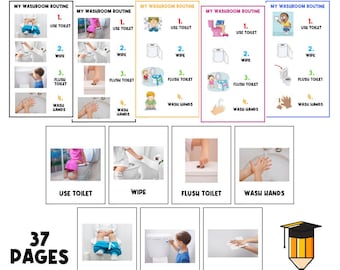 TODDLER POTTY TRAINING | Visual Aid | Chart | Preschool | Toilet Training | Task Card | Special Needs | Autism | Homeschool | Washroom