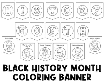 Coloring Page Banner | Black History Bulletin Board Display | Black History Decor | African American History | Printable Banner |