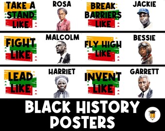 34 zwarte geschiedenisposters | Prikborddisplay | Zwart geschiedenisdecor | Afro-Amerikaanse geschiedenis | Afdrukbare banner | Black Lives Matter |