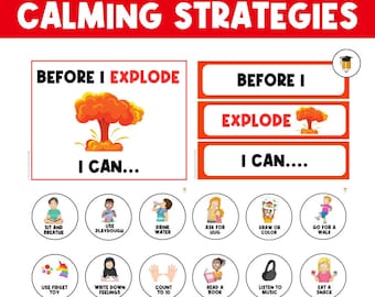 Self Regulation | Emotions | Calm Down Strategies | Coping Skills | Flashcards | Communication | Behavior | Autism | Choice Boards