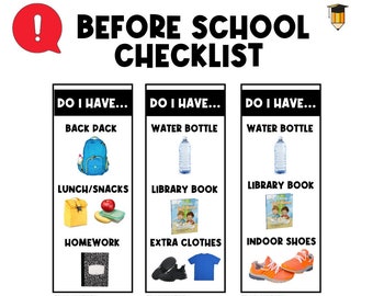 Before School | Reminder | Routine Chart | Morning | Afternoon Bedtime Routine | Visual Aid | Visual Schedule | Toddler | Checklist