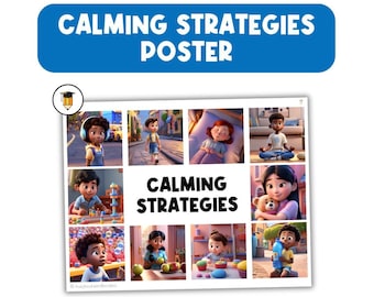Estrategias calmantes / Autorregulación / Emociones / Calmarse / Habilidades de afrontamiento / Tarjetas didácticas / Comunicación / Comportamiento / Autismo / Tableros de elección