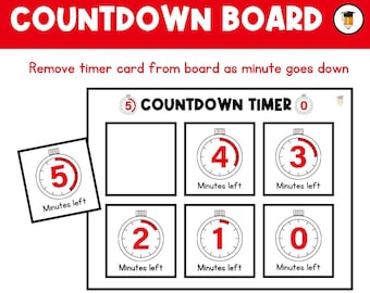 VISUELLE TIMER BOARD | Countdown-Karten | Verhalten Visuelles | Klassenzimmer-Planung | Zählen | Auszeit | Vorschule | Autismus | Zeitkarte
