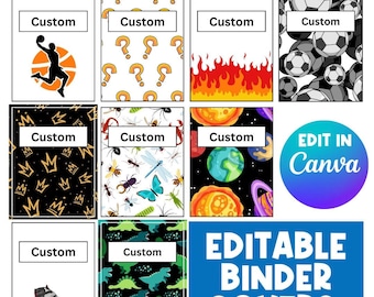 100 EDITABLE COVERS | Binder Cover for Kids | Back to School Printables | Student School Supplies | Binder Cover | Binder Spine | Custom