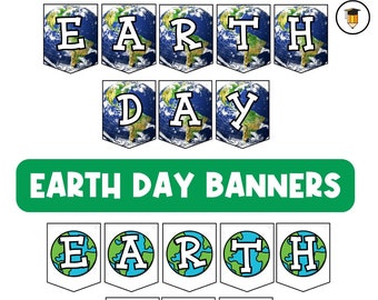 EARTH DAY BANNER | Pinnwand | Wissenschaft | Tag der Erde | Karteikarten | Natur | Arbeitsblätter | Vor-K | Druckbar | Schrift | Bildkarten