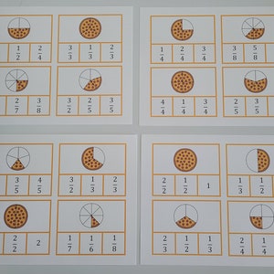 COPIE PHYSIQUE : les fractions sont comptées et découpées | Jeux de mathématiques | Centres de mathématiques | Les enfants comptent | Imprimé | Prêt à expédier | Flashcards | Carte de tâche