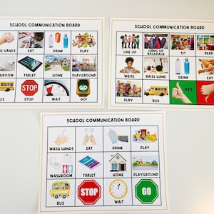 COPIE PHYSIQUE : Tableau de communication | Routines quotidiennes | Aide visuelle d'abord | Visuel | Tout-petit | Graphique | Carte de tâche | Autisme | Préscolaire