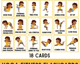 Fitness Flashcards | Kids Exercises | Flash Cards for Kids | Yoga | Activities | Physical Education | Busy Book | Movement Break Activity