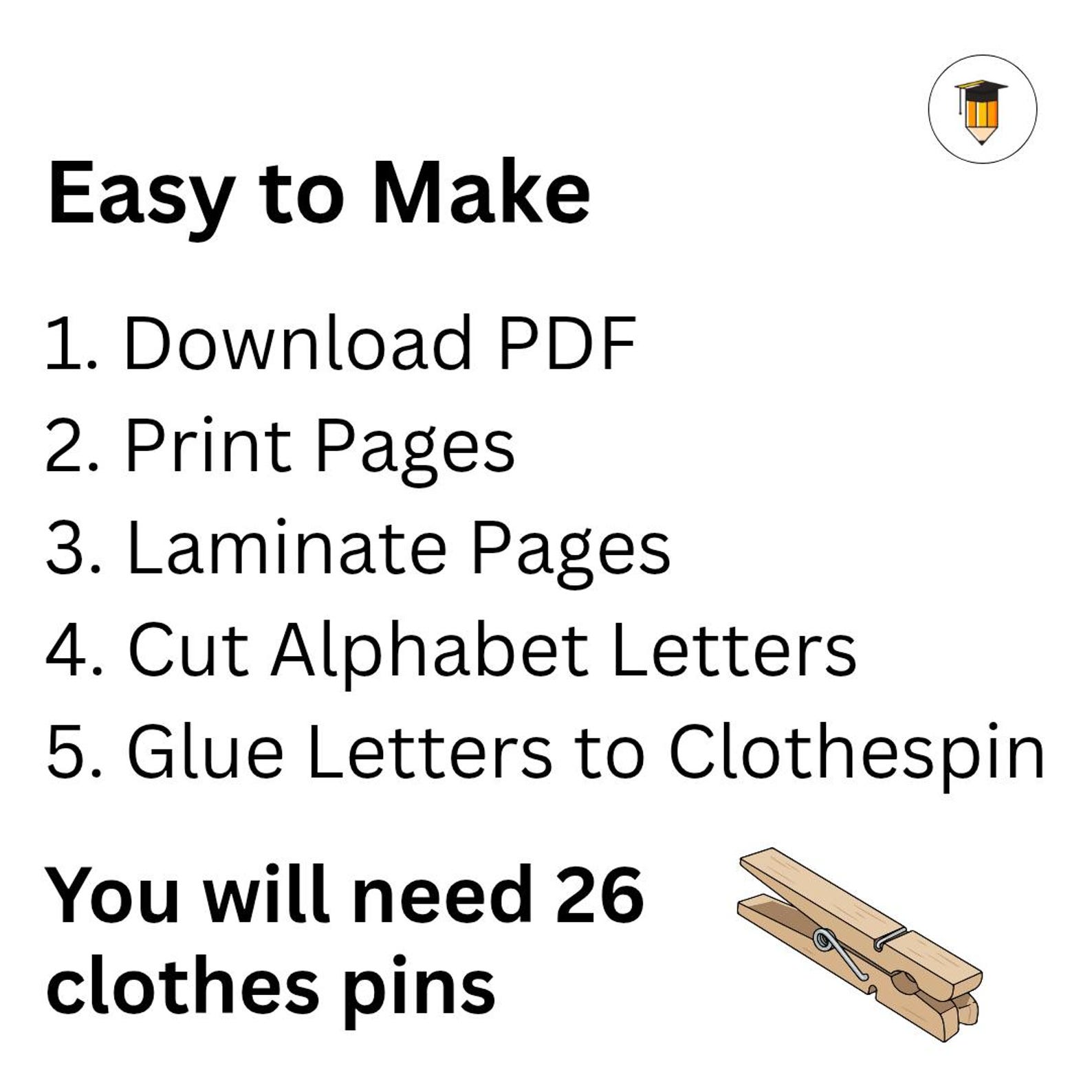 Printable Alphabet Matching Clip Task Card Activity | Educational ...