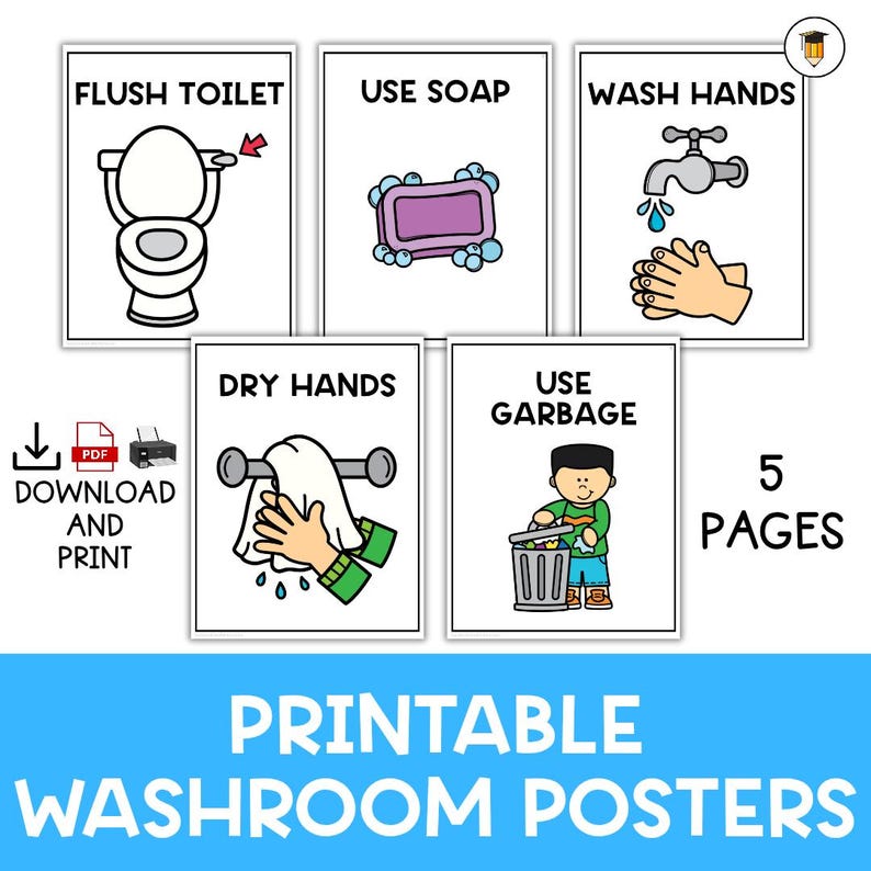 Washroom Poster | Toddler Potty Training | Visual Aid | Chart ...