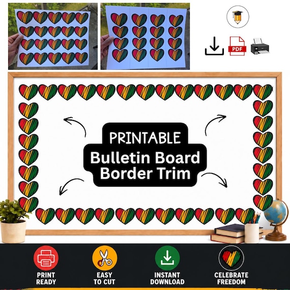 Black History Border Trim | Bulletin Board Display | Black History Decor | African American History | Printable Juneteenth | U.S History
