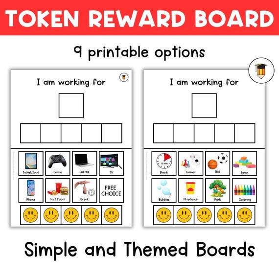 Reward Chart | School Class Behavior Chart | Visual Aid | Incentive Chart | Toddler | Picture Task Card | Special Needs | Homeschool | Token
