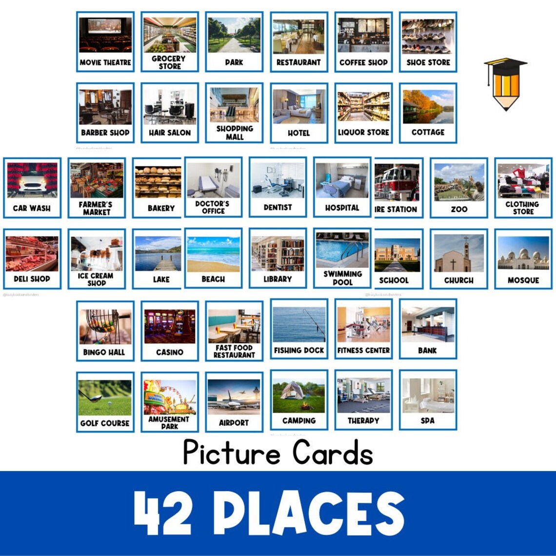 REAL PICTURES: 42 Picture Cards | Events and Places | First Then Visual ...