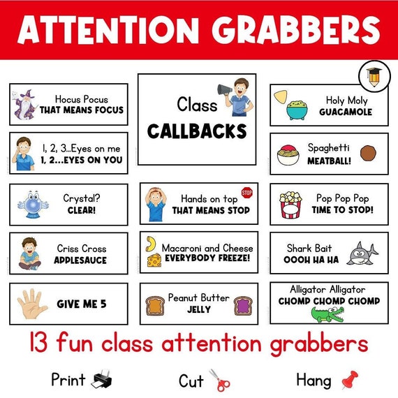 PHYSICAL COPY: Class Callbacks | Classroom Posters | Printables | Attention Grabber | Back to School | Classroom Decoration | Bulletin Board