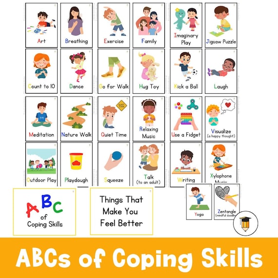 ABCs of Coping Skills | Self Regulation | Calm Down Strategies | Coping | Flashcards | Communication | Behavior | Autism | Choice Board