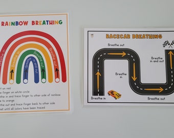 PHYSICAL COPY: Deep Breathing | Grounding | Calm Down Strategies | Poster | Coping Skills | Calm Corner | Techniques | Autism | Mindful