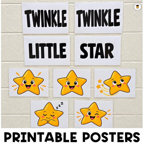 Twinkle Twinkle Little Star Printable | Nursery Rhyme Classroom Decor | Preschool Circle Time | Daycare Wall Display | Large Printable