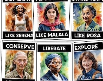 40 Women's History Month Posters | Bulletin Board Display | Women's History Decor | American History | Printable Poster | Famous Women |