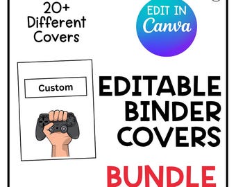 EDITABLE: Binder Covers | Binder Cover for Kids | Back to School Printables | Student School Supplies | Binder Cover | Binder Spine | Boys