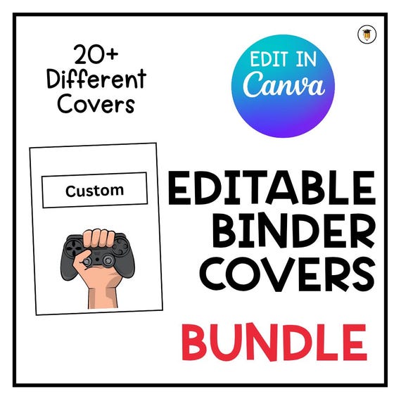 EDITABLE: Binder Covers | Binder Cover for Kids | Back to School Printables | Student School Supplies | Binder Cover | Binder Spine | Boys