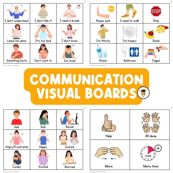 Communication Visual Boards | Daily Routines | First Then Visual Aid | Visual Schedule | Chart | Task Card | Autism | Deaf | Non verbal