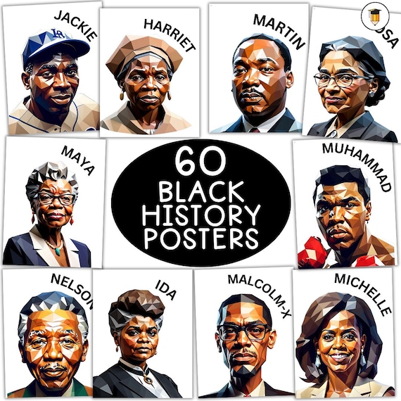 60 Black History Posters | Bulletin Board Display | Black History Decor | African American History | Printable Black History Art Display