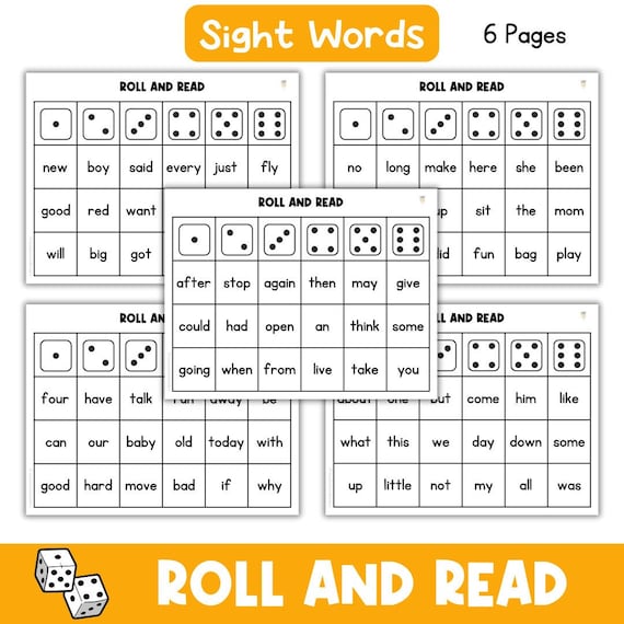Roll and Read | Sight Words | First Grade | Kindergarten | Dice Game | Literacy Center | Literacy Activity | Classroom Printables | Reading