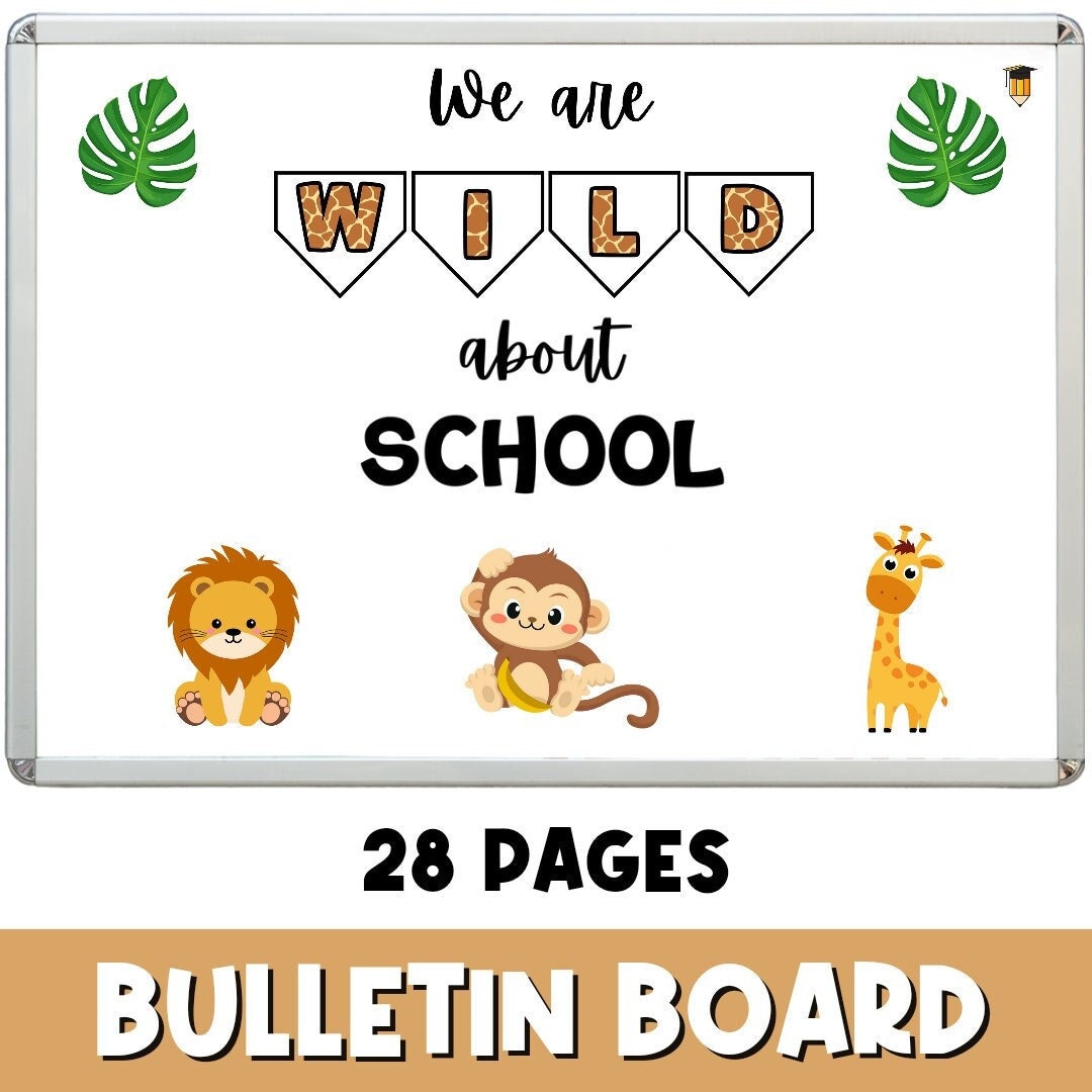 JUNGLE BULLETIN BOARD Animal Theme Visual Schedule Display Board