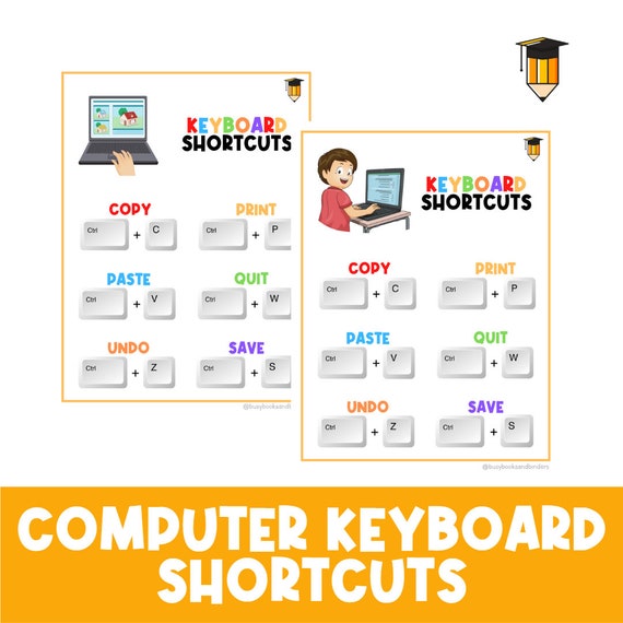 COMPUTER POSTER | Keyboard Shortcuts| Computer Wall Decor | Class Poster | Computer Science Technology | Infographic Poster | Computer Lab