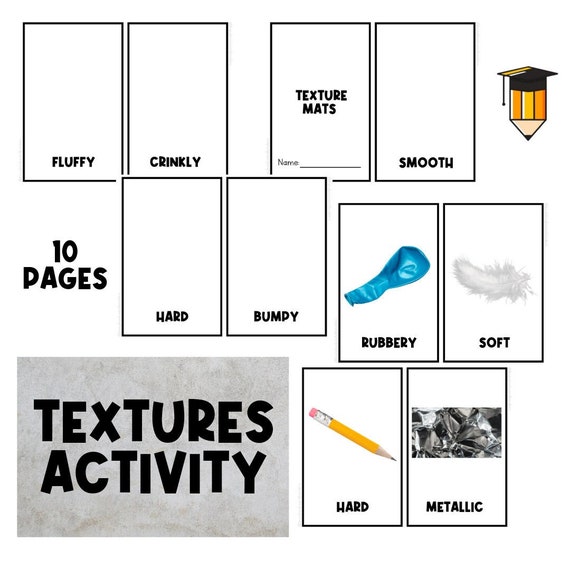 TEXTURES ACTIVITY MAT | Science Worksheets | Senses | Feeling | Touch | Sense of Touch | Sensory Activities | Exploration| Autism |