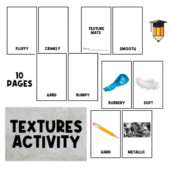 TEXTURES ACTIVITY MAT | Science Worksheets | Senses | Feeling | Touch | Sense of Touch | Sensory Activities | Exploration| Autism |