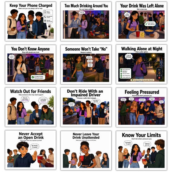Teen Party Safety Presentation | Drug and Alcohol Awareness Slides | Health & Life Skills Lesson | Middle School and High School Safety