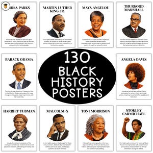 SCHWARZE GESCHICHTE PAKET | Poster mit Geschichte | Pinnwand-Aufsteller | Schwarze Geschichte Dekor | Afroamerikanische Geschichte | Druckbare Banner Bild 3