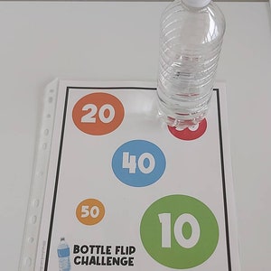 Water Bottle Flip Challenge Paper Games Printable Activities Challenges