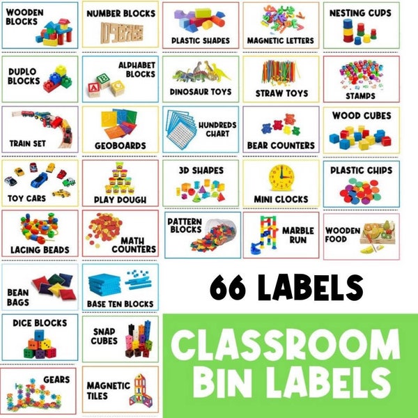 REAL PICTURES: Classroom Center Signs | Toy Bin Label  | Printable Signs | Toy Storage | Toy Organization Label | Classroom | Playroom Signs