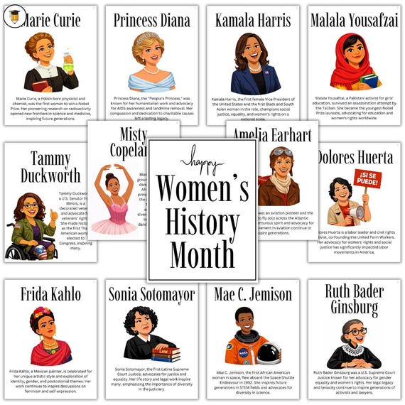 32 Women's History Month Posters | Bulletin Board Display | Women's History Decor | American History | Printable Posters