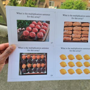 Multiplication Arrays | Math Flashcards | Real Life Pictures | Number ...