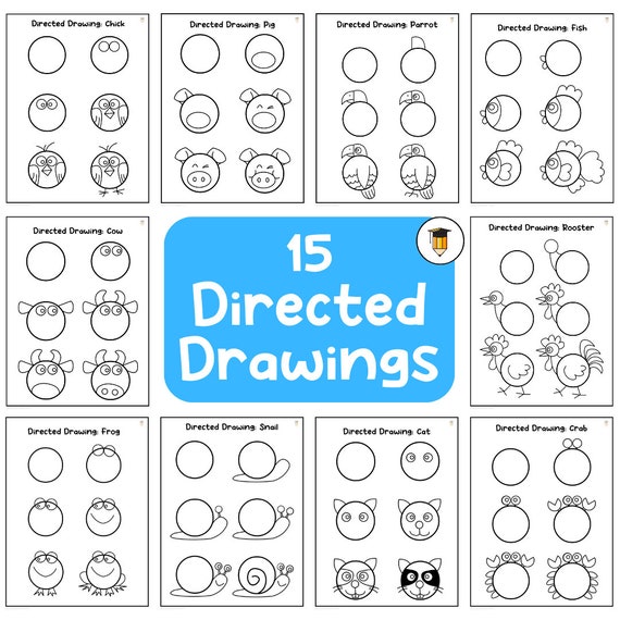 Direct Drawing | Drawing activities for kids | Art worksheets | Summer Camp printable | Art for kids | Drawing Worksheet | Kindergarten Art