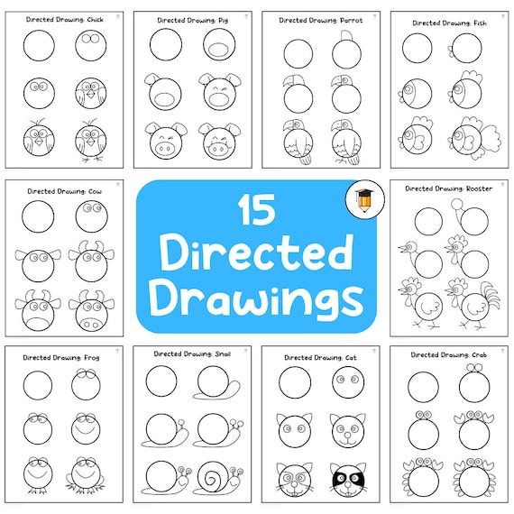 Direct Drawing | Drawing activities for kids | Art worksheets | Summer Camp printable | Art for kids | Drawing Worksheet | Kindergarten Art