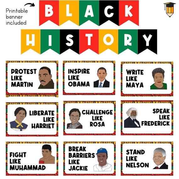 Black History Posters | Bulletin Board Display | Black History Decor | African American History | Printable Banner | Black Lives Matter |