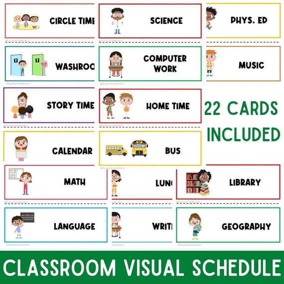 Visual Schedule Classroom Schedule Kids Printable Schedule Daily Routine Chart Homeschool Daycare Classroom Printables Teacher - Etsy
