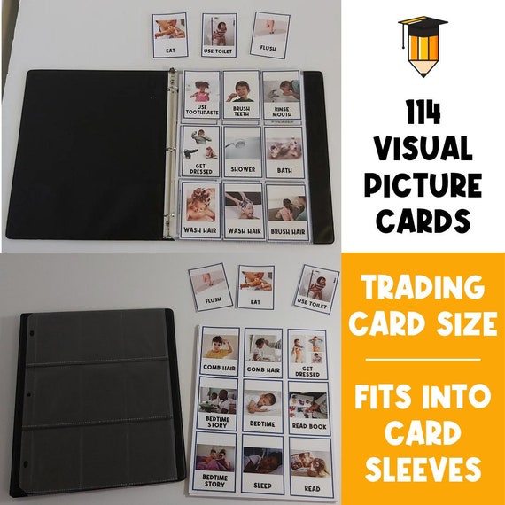 114 Daily Routines Flashcards: First Then Board | Visual Aid | Visual Schedule | Toddler Behavior | Behavior Chart | Task Card | Special Nee