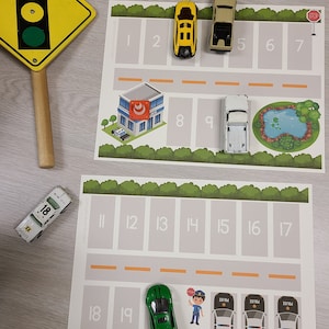 Car Number Matching | Counting | Numbers | 1 to 20 | Preschool | Toddler | Busy Book | Homeschool | File Folder Games | Cars | Montessori