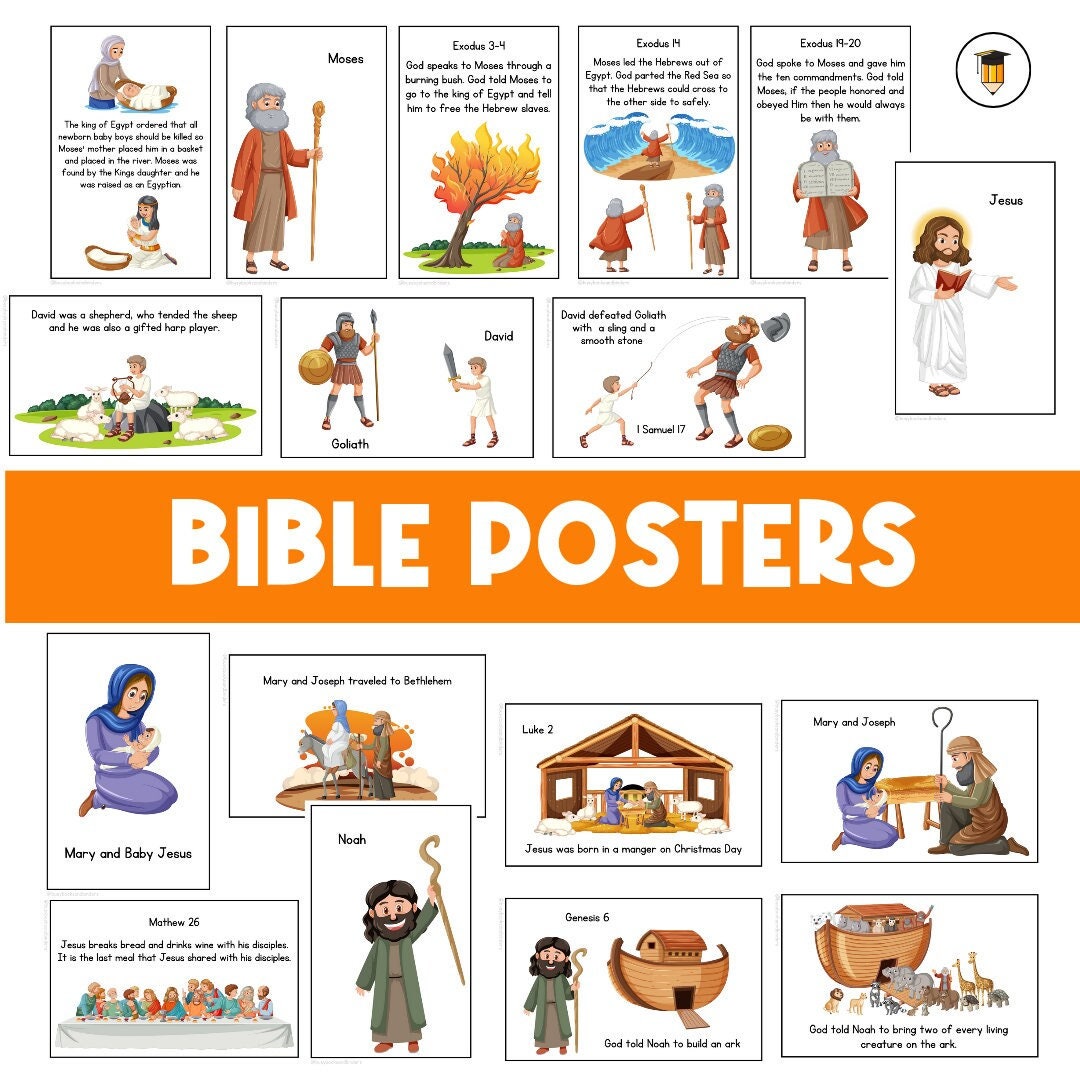 Bible Posters for Kids | Church Bulletin Board | Children's Bible ...